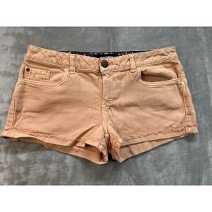 O'niell Women Sz 7 Peach Mini Y2K Shorts Beach Surf Summer Skate Walking Stretch